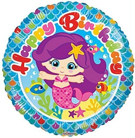 Mermaid Happy Birthday 18" Balloon