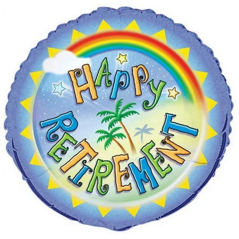Happy Retirement Tropical 18" balloon