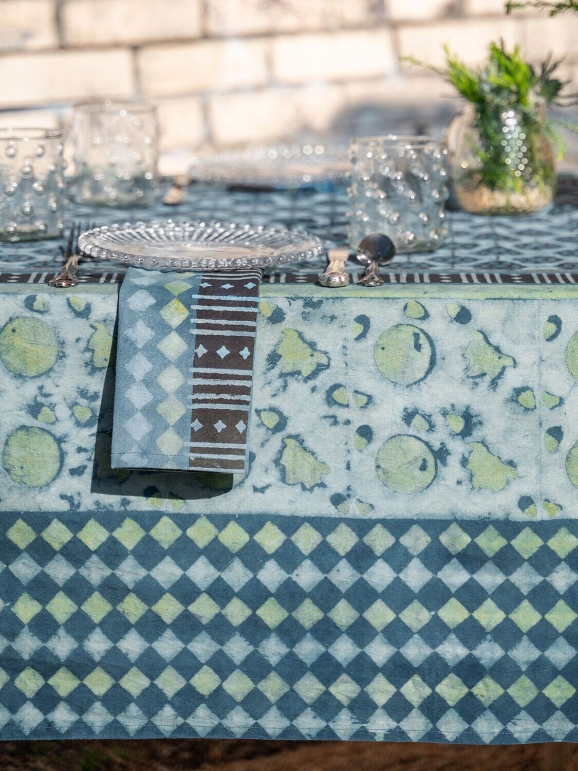 Mosaic Garden Natural Dye Table Cloth