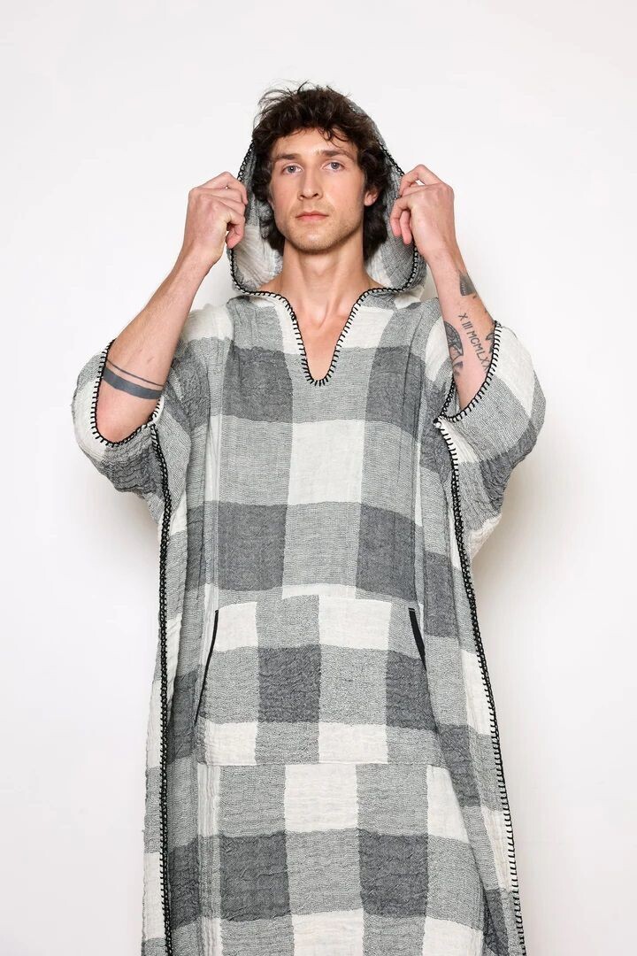 Limited Edition Plaid Men's Cocoon Poncho