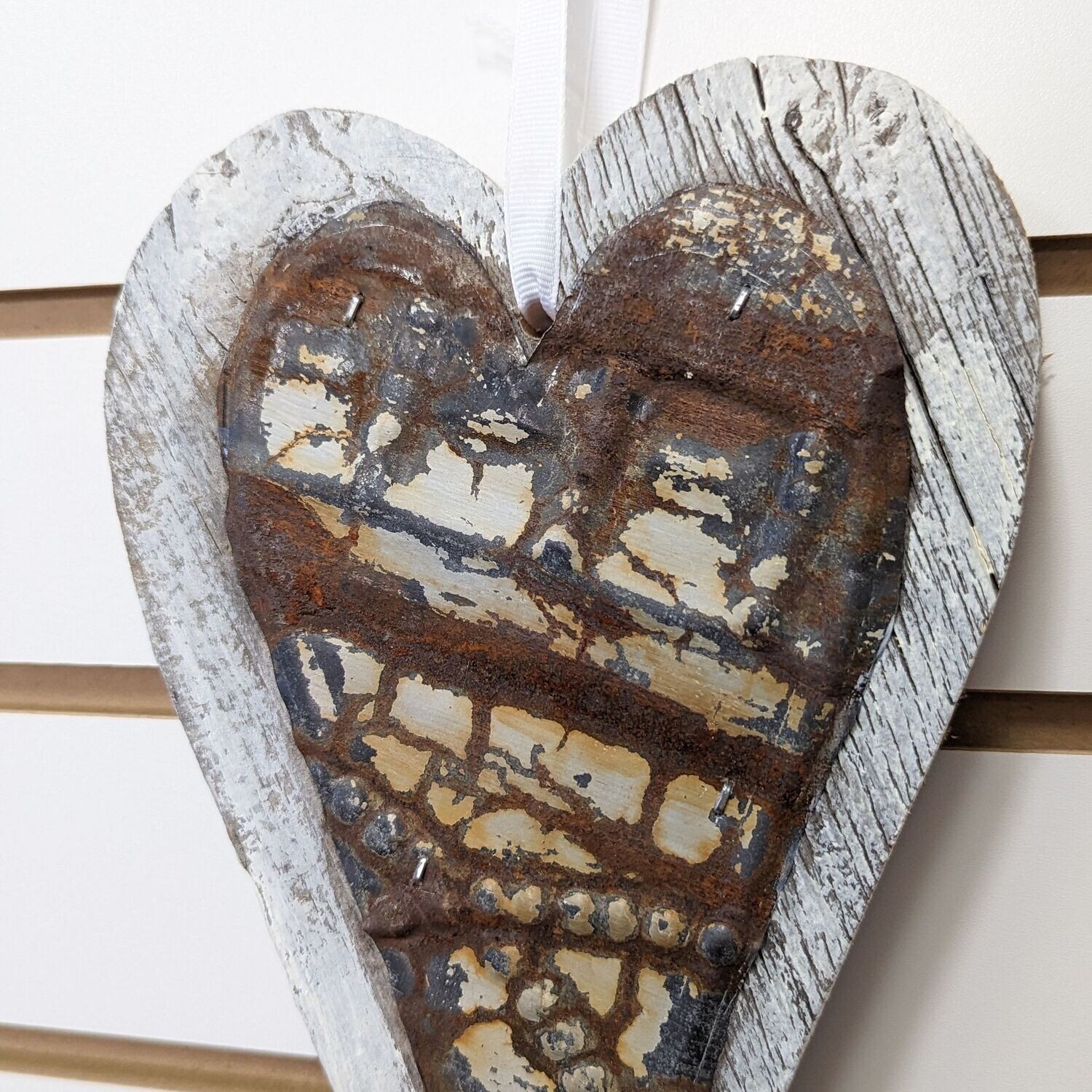 Repurposed Wood and Metal Heart (#2)