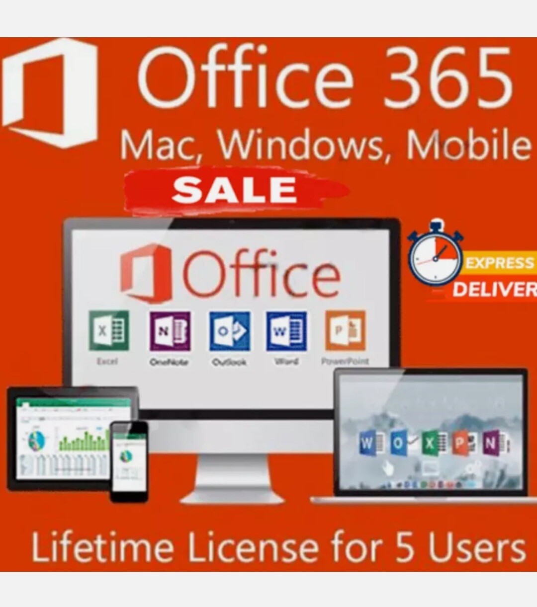 Microsoft Office 365 Account 5 Devices