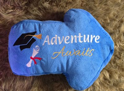 Adventure Awaits Graduation Pillow