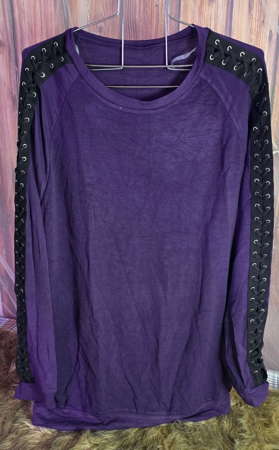 Purple/Black Long Sleeve- 1X