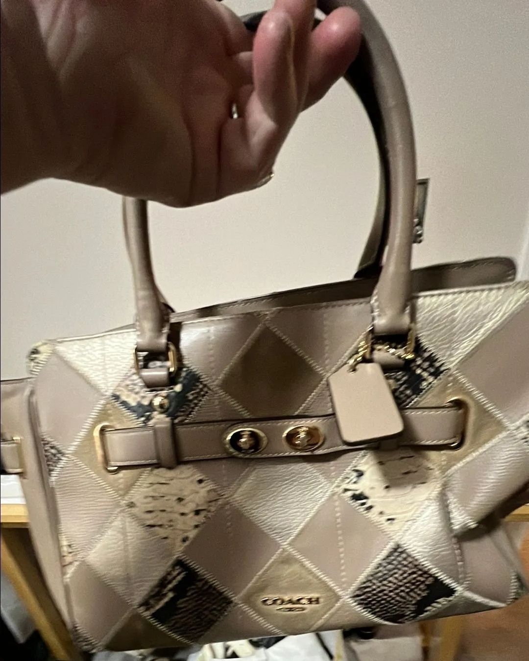 Quilted Coach with matching wallet-