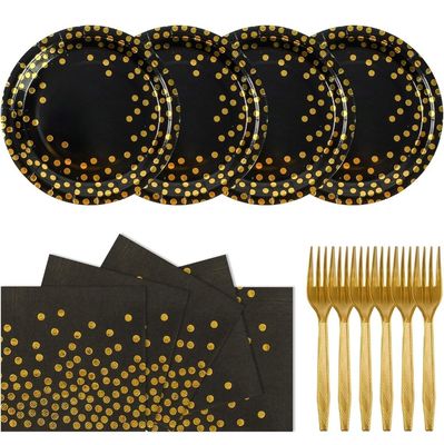 75 Pcs Rose and Gold Party set