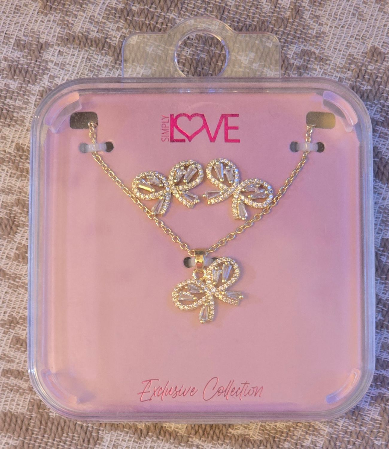 Kids Bow Necklace and Earrimg Set