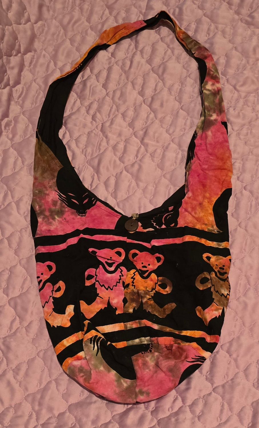 Boho grateful dead slouch bag