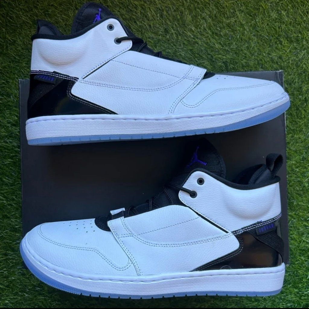 Mens Jordan Fadeaway White/Dark Concord