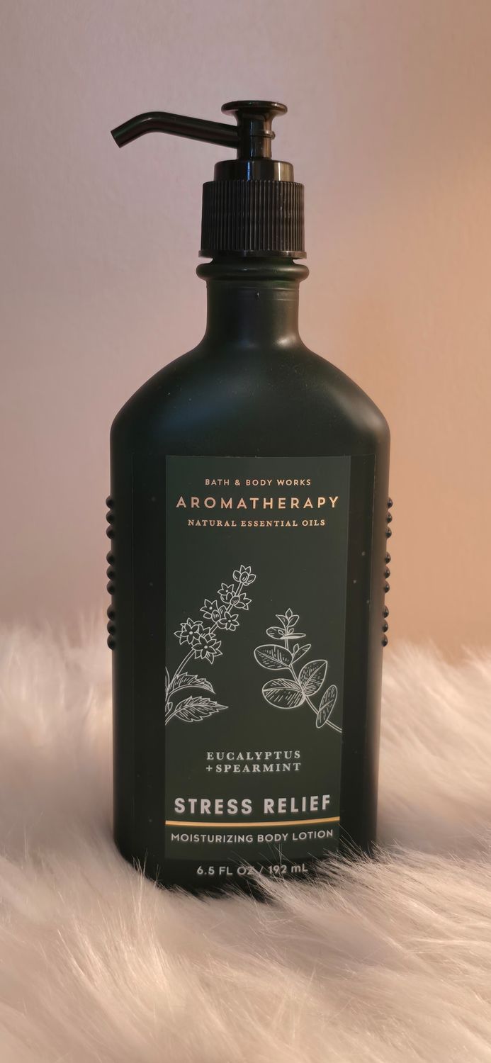 BBW Aromatherapy Stress Relief Lotion- Glass Bottle