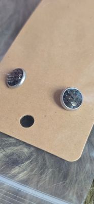 Dark Colored Scale Druzy Earrings
