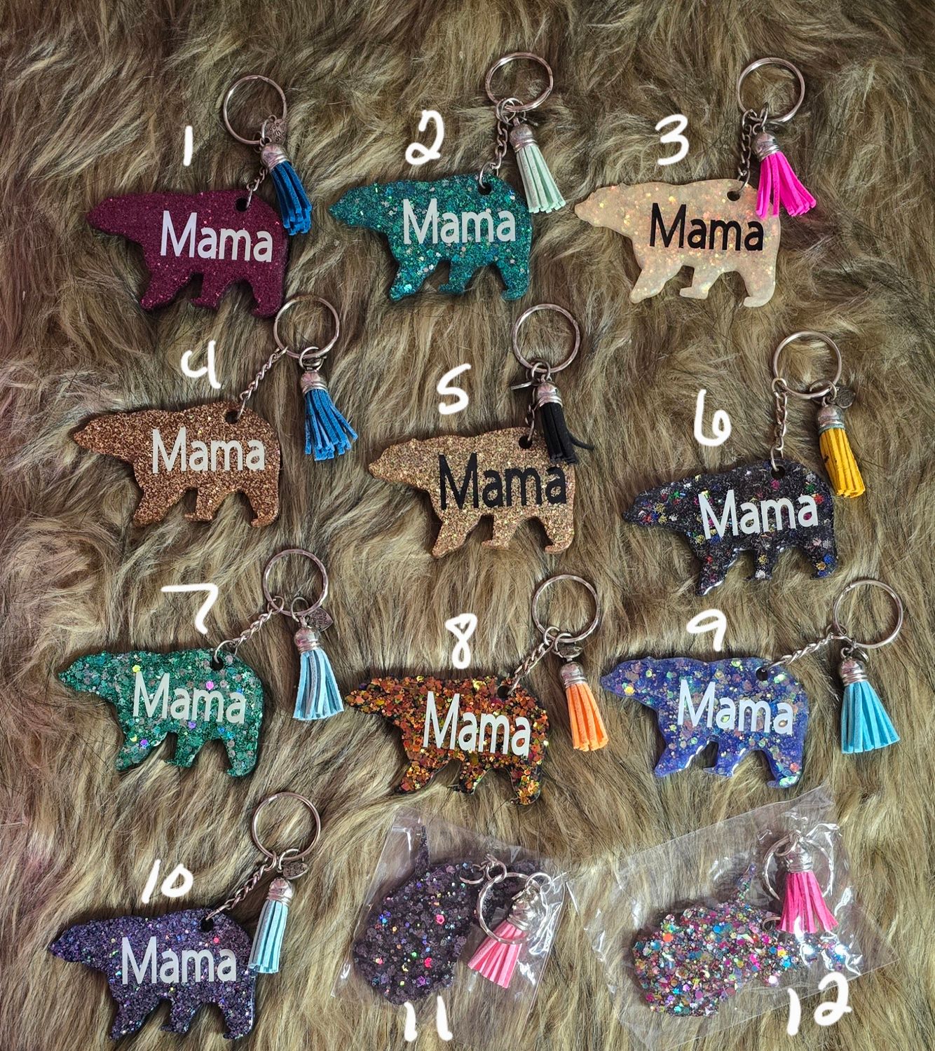 Mama Bear Keychains &amp; 2 WV Keychains