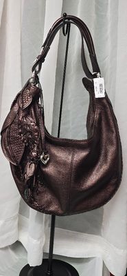 Brighton Masterpiece Collection Drew 3D Leather Appliqué Shoulder Hobo Bag