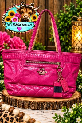 Coach Poppy Daisy Liquid Gloss Patent Leather Shoulder Tote