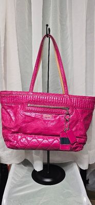 Coach Poppy Daisy Liquid Gloss Patent Leather Shoulder Tote