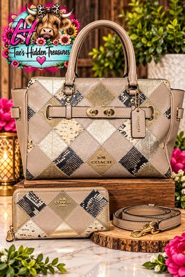 Coach Swagger 27 Patchwork &amp; Snake-Embossed Leather Satchel
