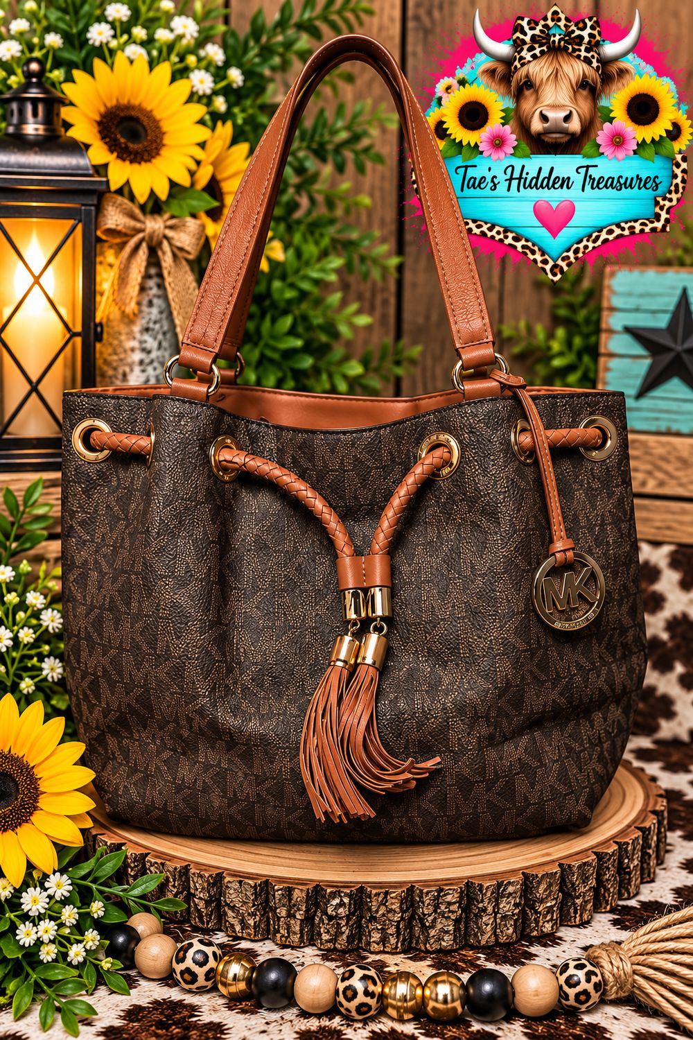 Michael Kors Jet Set Large Tassel Drawstring Tote