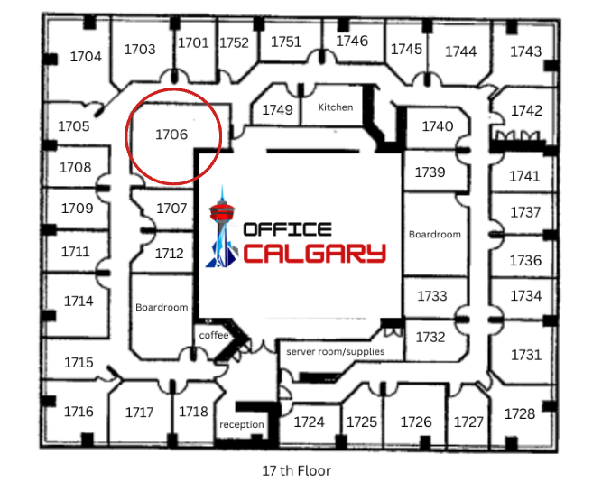 Private Office #1706- 374 sqft -  Interior Office