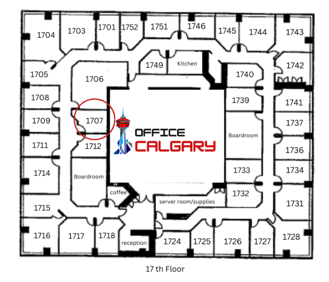 Private Office #1707- 124 sqft -  Interior Office