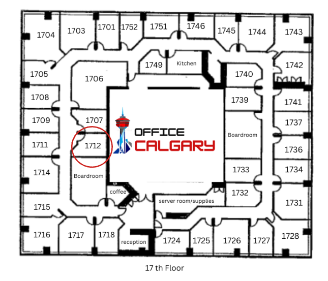 Private Office #1712- 124 sqft -  Interior Office
