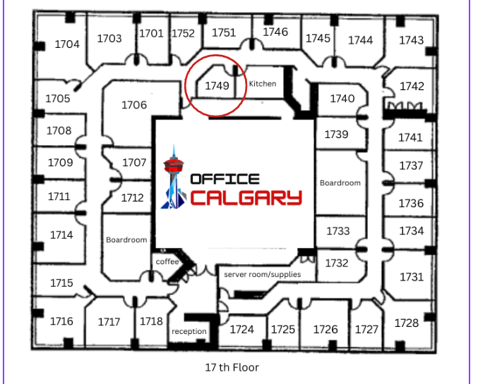 Private Office #1749- 105 sqft -  Interior Office