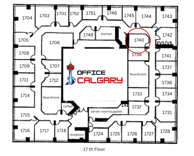 Private Office #1740- 138 sqft -  Interior Office