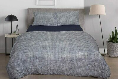 Duvet Cover Set, 4Pcs Set- TC 220, Queen, Blue, Green, Red Plaid