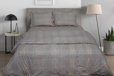 Duvet Cover Set, 4Pcs Set- TC 220, Queen, Blue, Green, Red Plaid