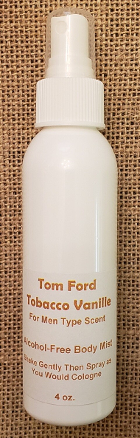 Alcohol Free Body Mist - Tom Ford Tobacco Vanille for Men Type