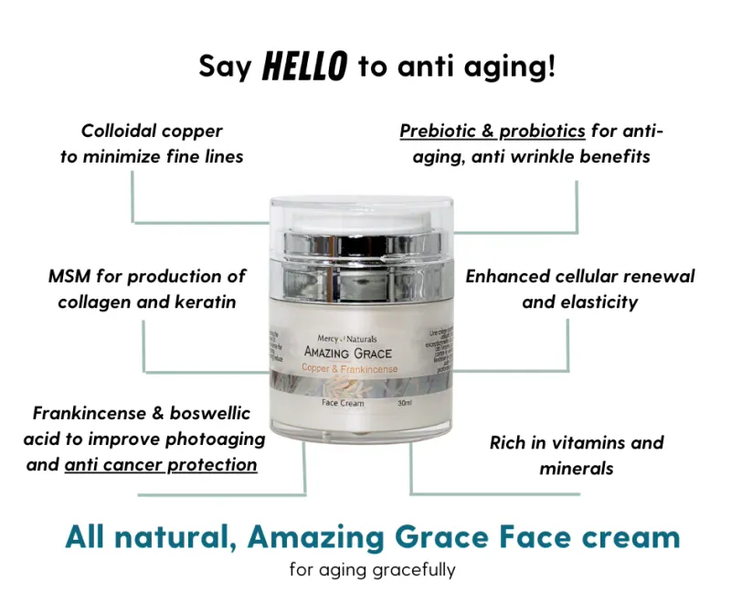 All Natural Amazing Grace Copper and Frankincense Face Cream