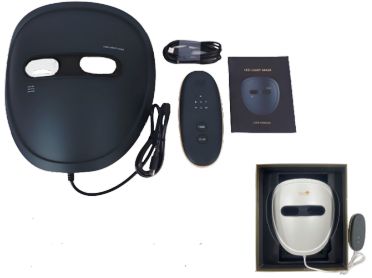 Black Mask with Red Light (660 nm) & Near Infrared (850 nm) plus 6 Colours & White Light with Remote Control