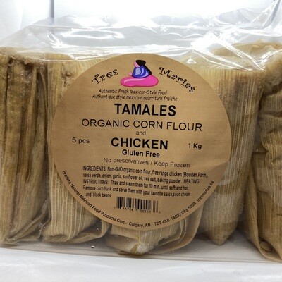 Tres Marias Tamales Organic corn flour & Chicken w salsa verde