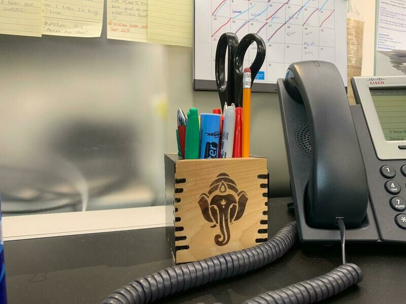 Wooden Elephant Pen Box