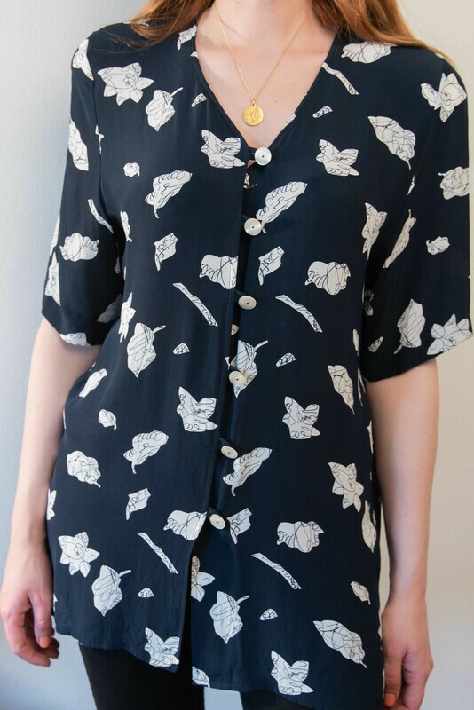 Blue shirt with abstract pattern