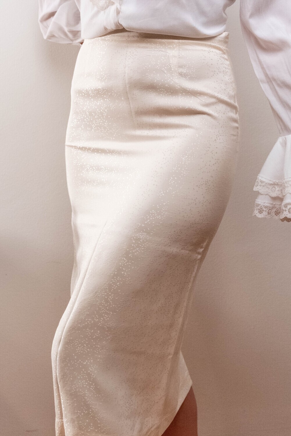 White silky skirt