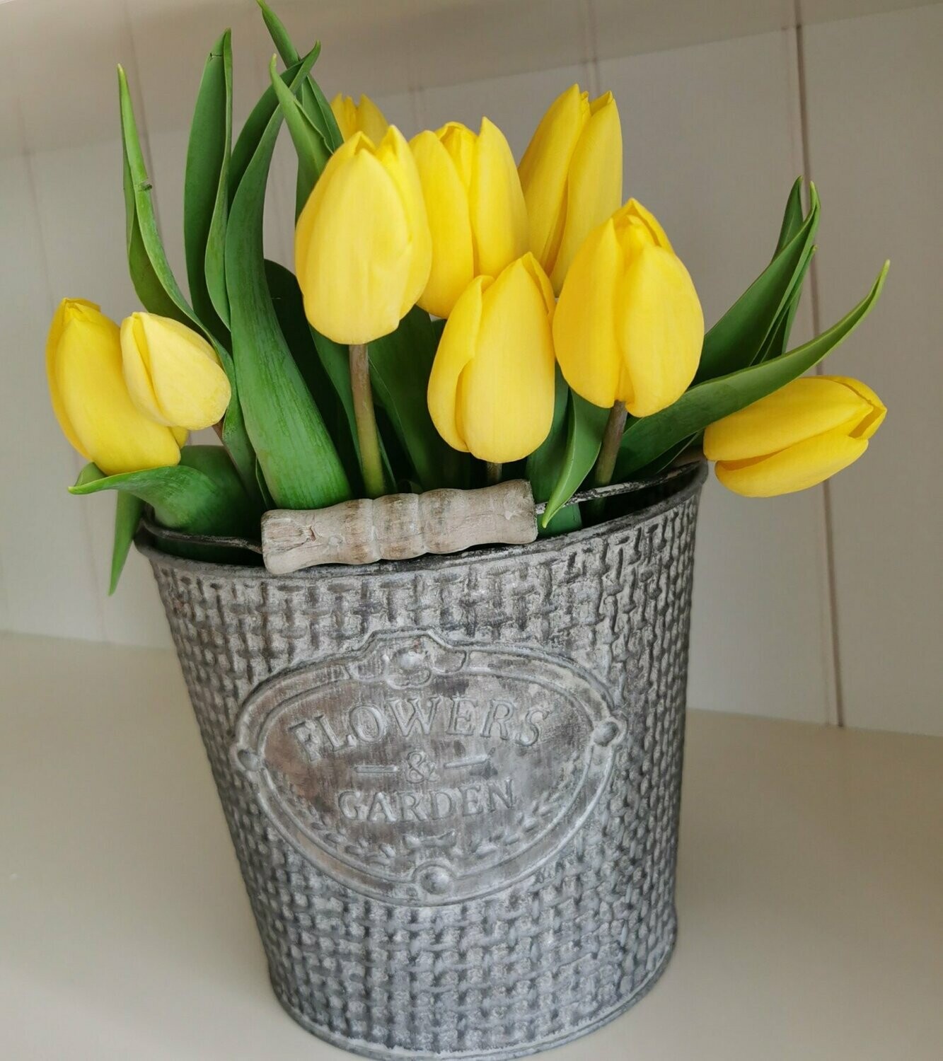 Zink Eimer Flower & Garden Ø 17 cm Grau