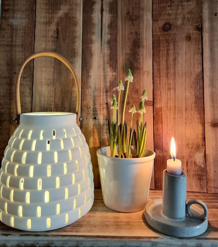 Porzellan LED Laterne Korb