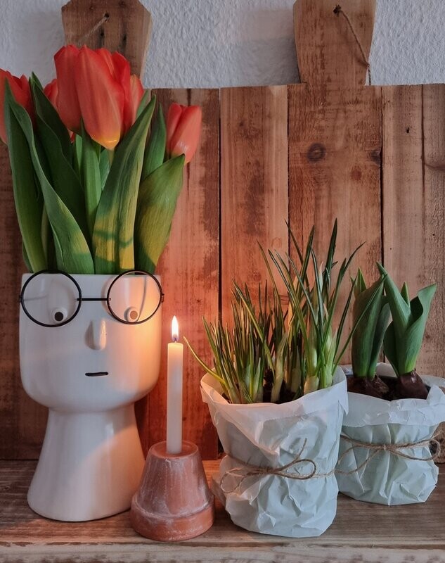 Keramik Vase Face mit Brille