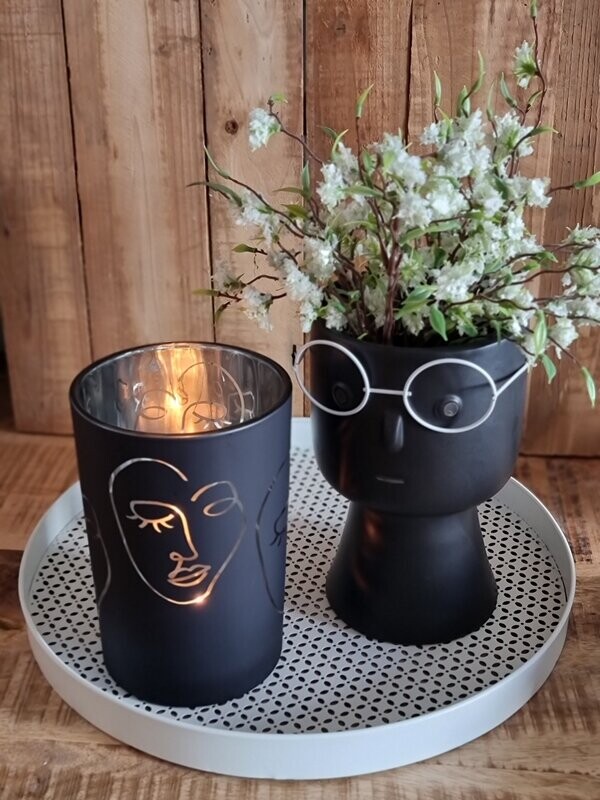 Glas Windlicht  groß für Teelicht