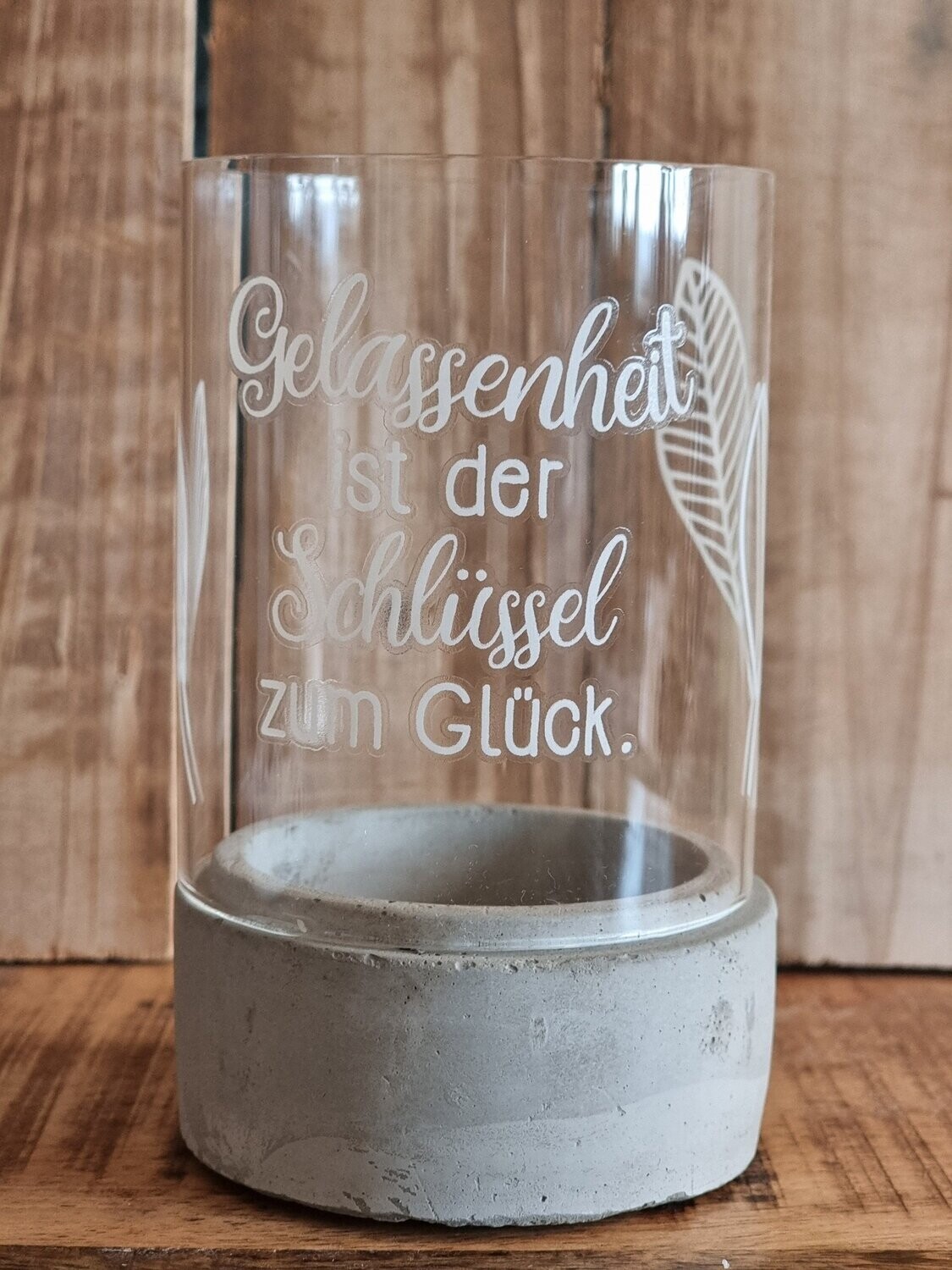 Zement Windlicht Gelassenheit