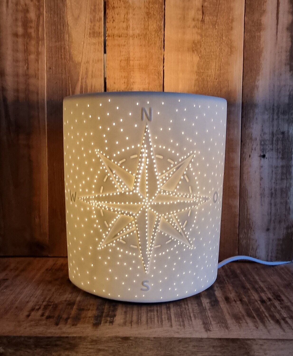 Porzellan Lampe Windrose