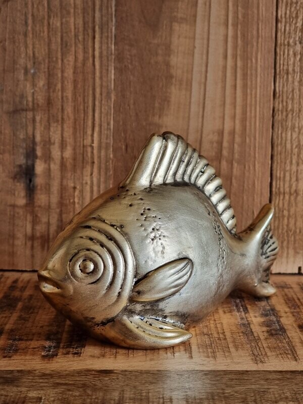 Keramik Fisch Altgold