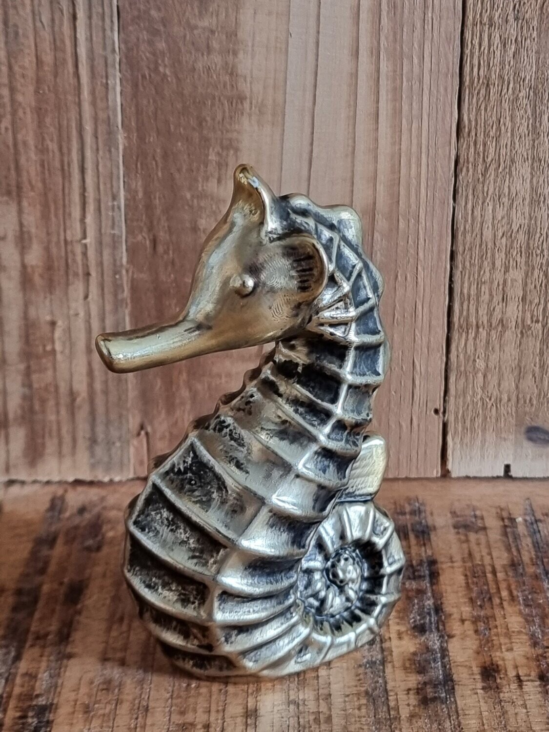 Keramik Seepferd Altgold