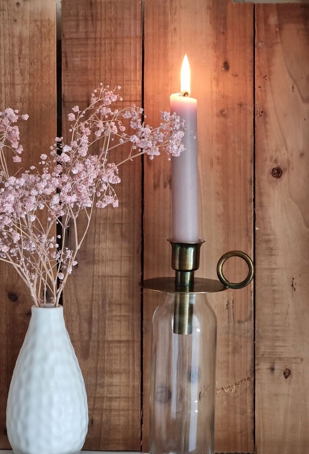 Metallkerzenhalter Messing für Flasche