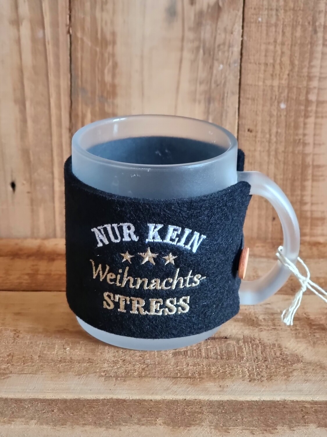 Glas Tasse Glas Tasse "Nur kein Weihnachtsstress" satiniert