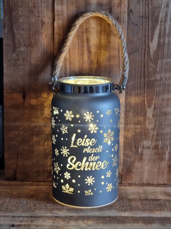 Glas LED Leuchter "Leise rieselt der Schnee"