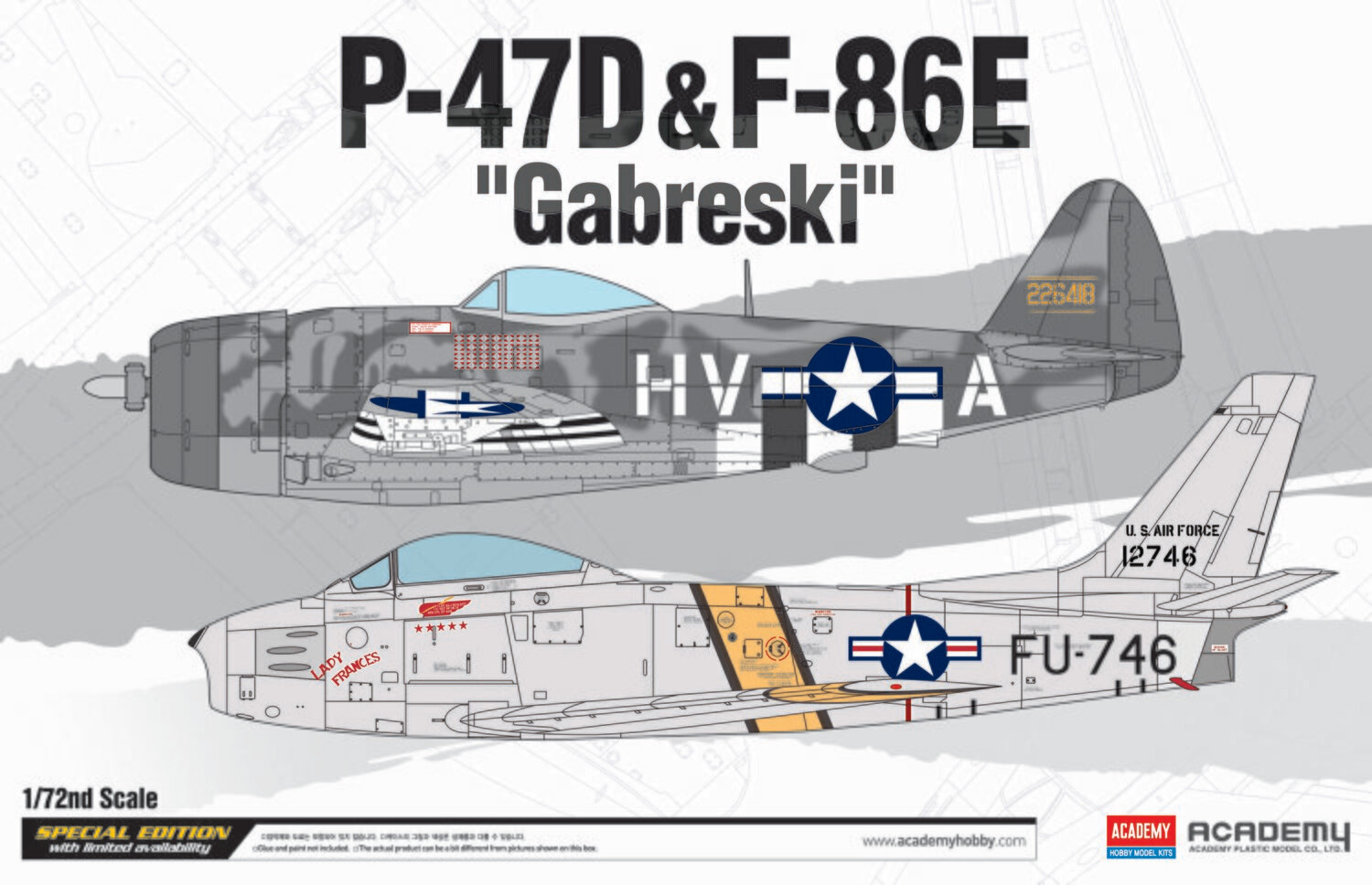 Academy 12530 1/72 P-47D & F-86E "GABRESKI" LIM.ED.