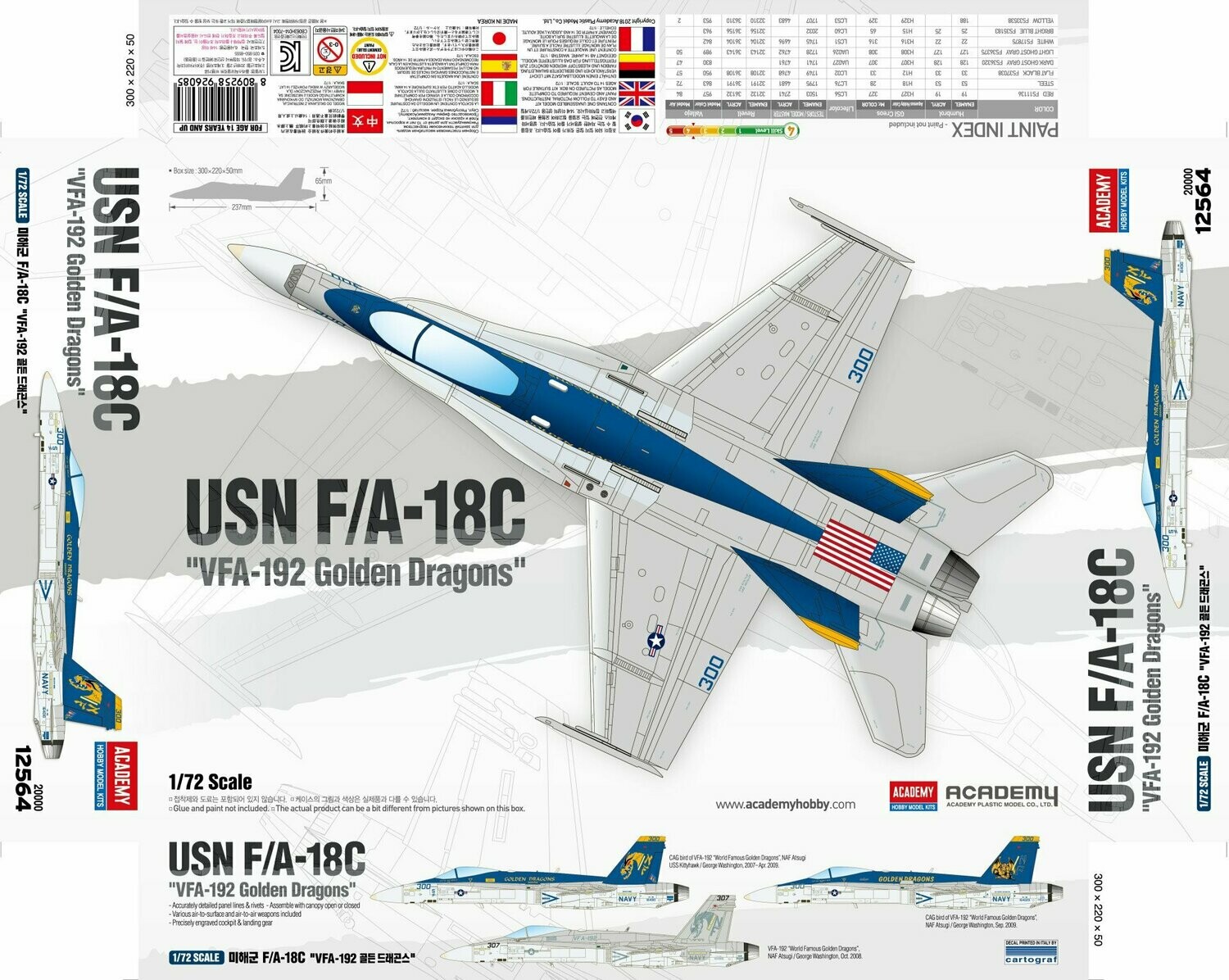 Academy 12564 1/72 USN F/A-18C "VFA-192 GOLDEN DRAGONS"