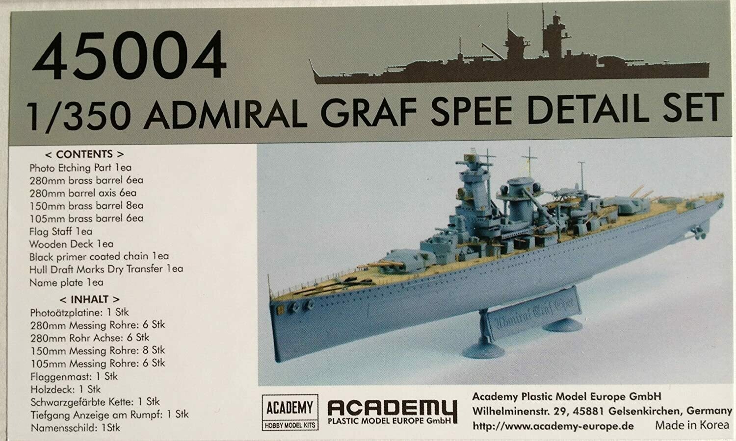 Academy 45004 1/350 Detail Set GRAF SPEE (Academy)