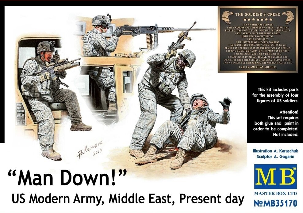 MASTER BOX MB35170 1/35 "Man Down! US Modern Army, Middle East, Present